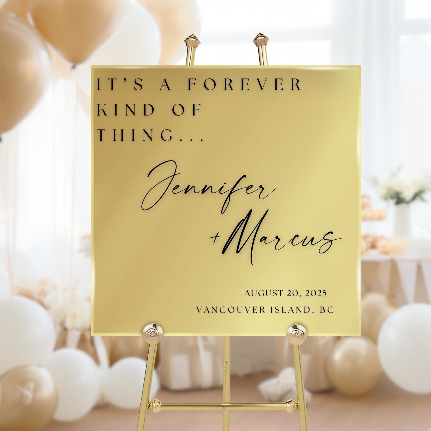It's A Forever Kind Of Thing Wedding Welcome Sign DECALS | Custom Vinyl Stickers | Wedding Selfie Mirror or Acrylic Sign Decals