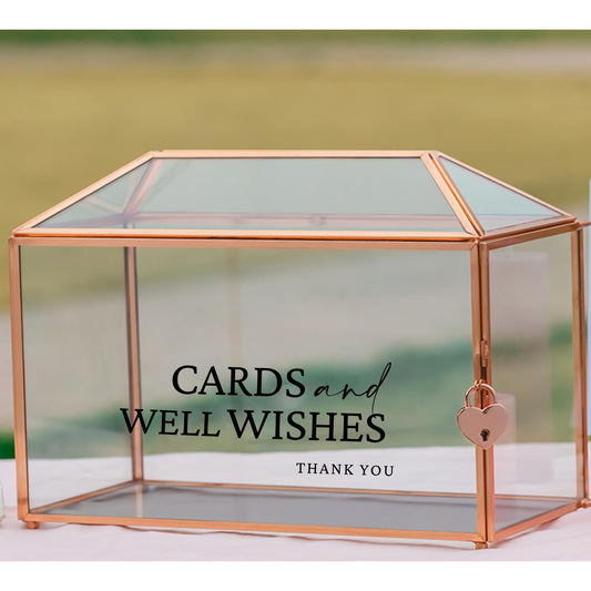 Custom Wedding Card Box Decal | Personalize your Wedding Card Box | Cards and Well Wishes Custom Vinyl Decals/Stickers