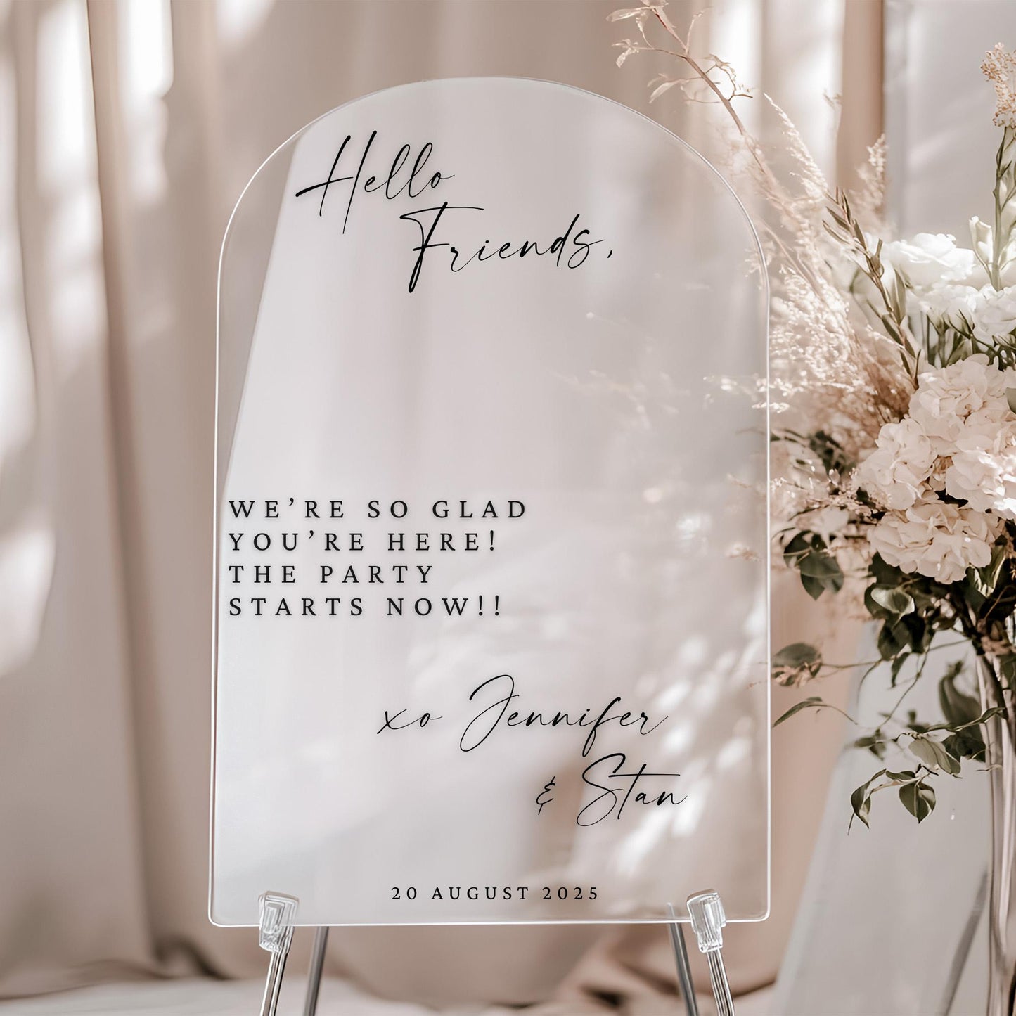 Welcome to our Wedding Entry Sign | Custom Selfie Mirror Decals | Removable Vinyl Sticker | Decals Only | DREAMY ELEGANCE | BAA1971