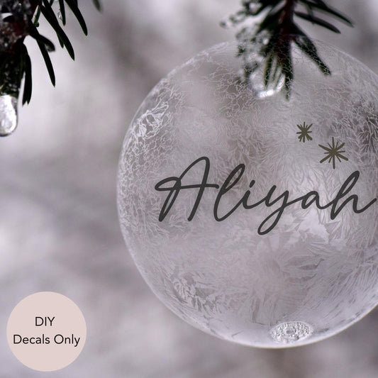 Personalized Christmas Ornament Decals: DIY Wedding & Anniversary Favors