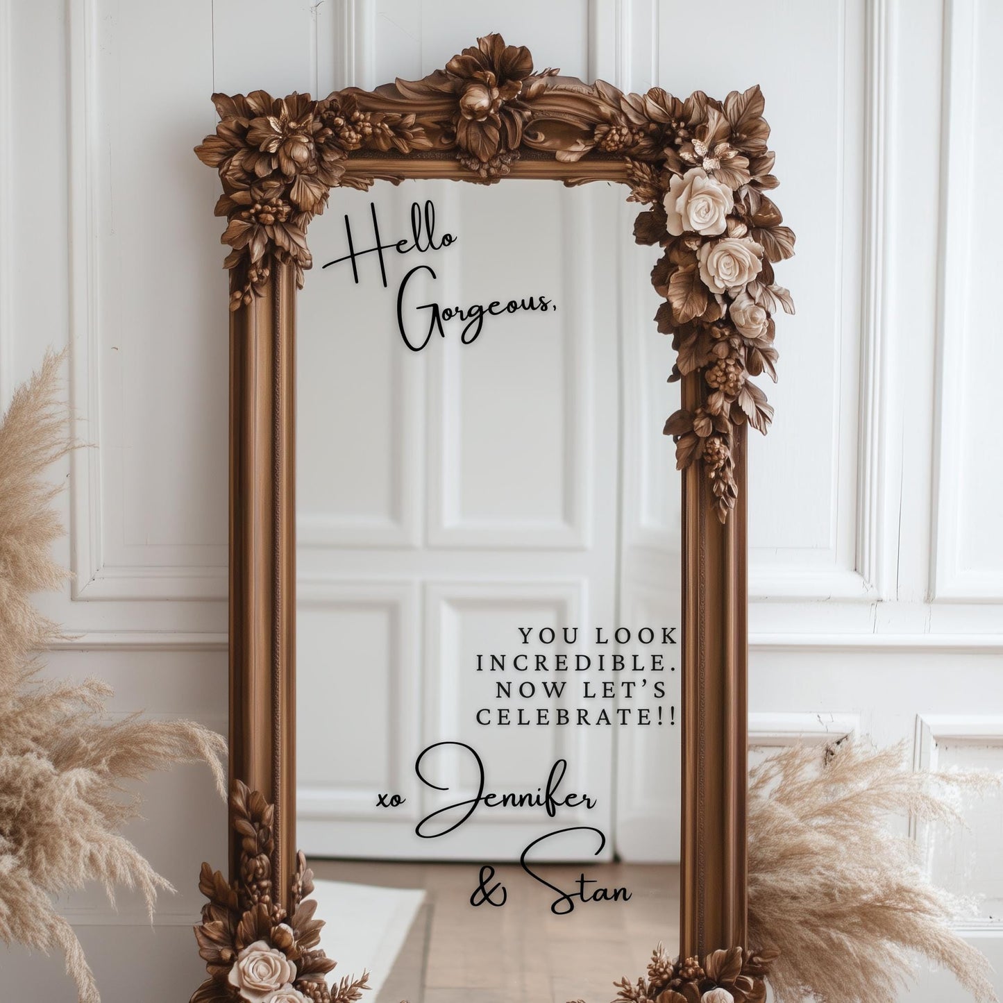 Welcome to our Wedding Entry Sign | Custom Selfie Mirror DECALS | Removable Vinyl Sticker | Decals Only | BEAUTIFULLY BOLD | BAA1977