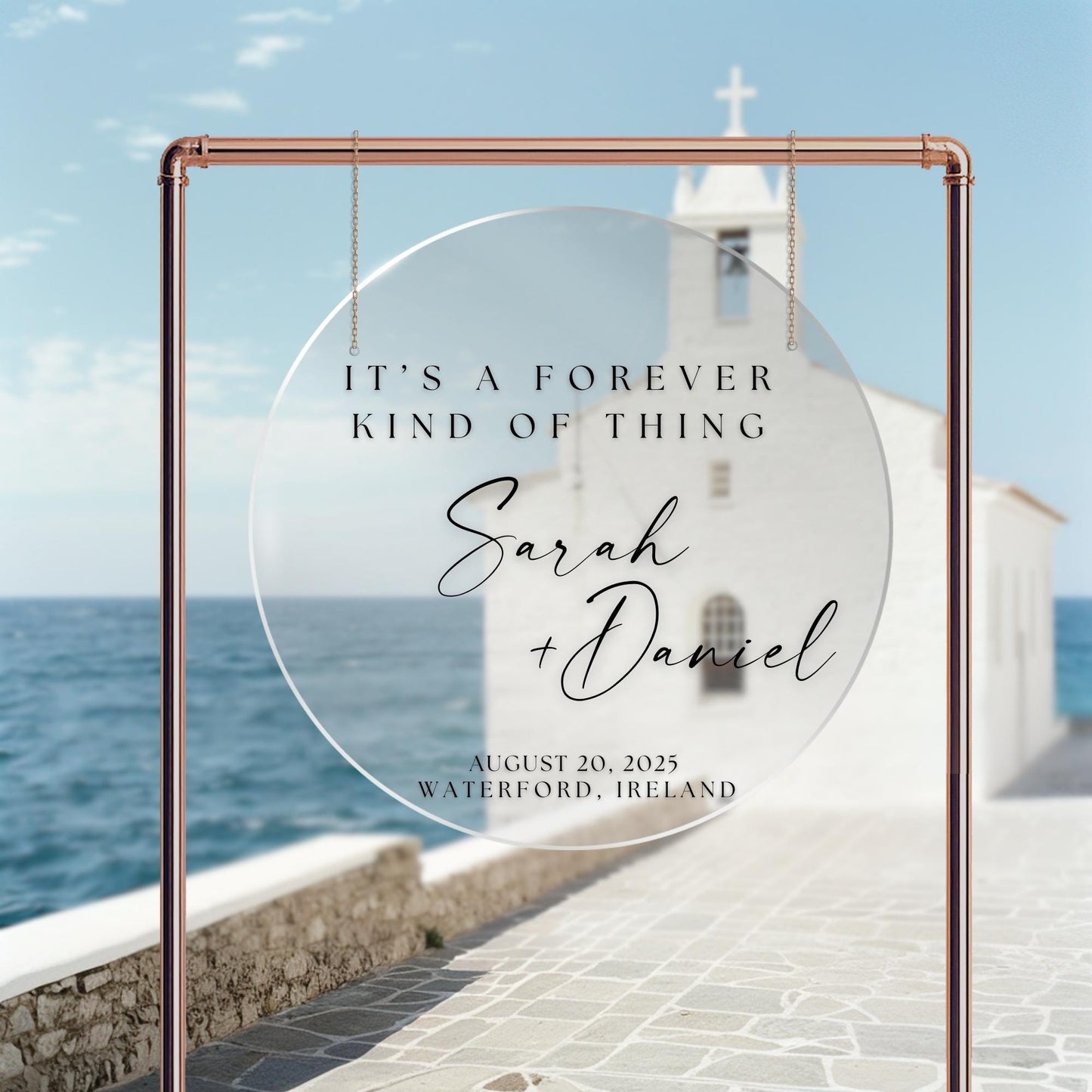 It's A Forever Kind Of Thing Wedding Welcome Sign DECALS | Custom Vinyl Stickers | Wedding Selfie Mirror or Acrylic Sign Decals