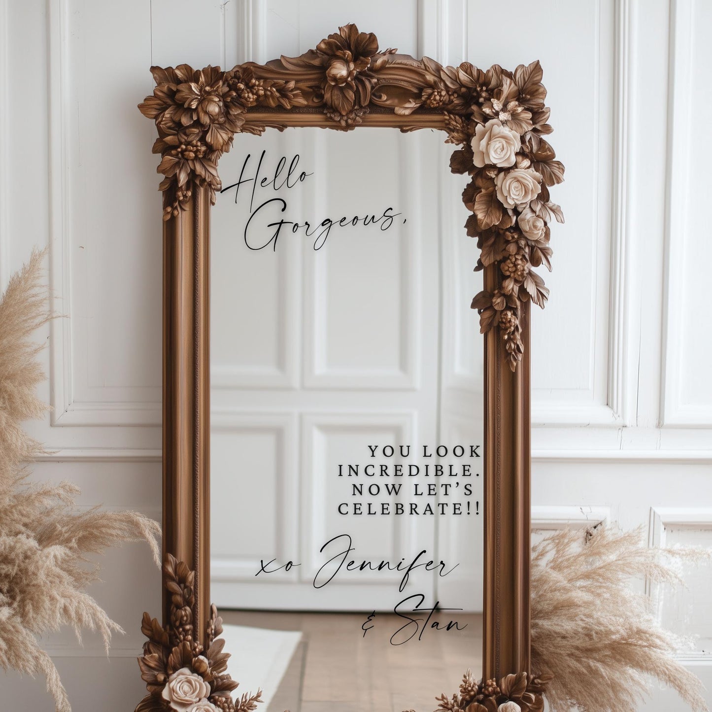 Welcome to our Wedding Entry Sign | Custom Selfie Mirror Decals | Removable Vinyl Sticker | Decals Only | DREAMY ELEGANCE | BAA1971