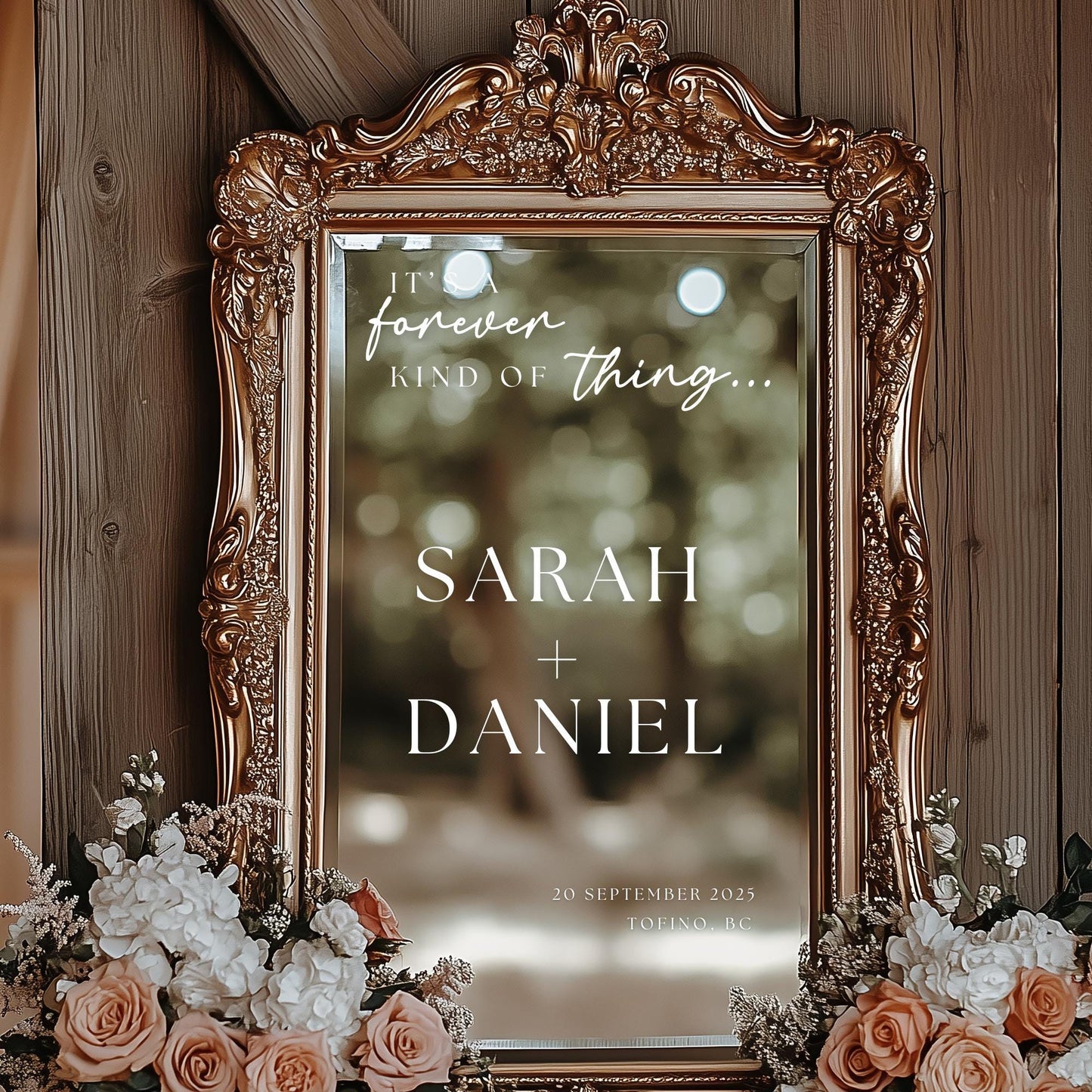 It's A Forever Kind Of Thing Wedding Welcome Sign DECALS | Custom Vinyl Stickers | Wedding Selfie Mirror or Acrylic Sign Decals