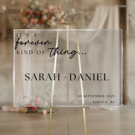It's A Forever Kind Of Thing Wedding Welcome Sign DECALS | Custom Vinyl Stickers | Wedding Selfie Mirror or Acrylic Sign Decals