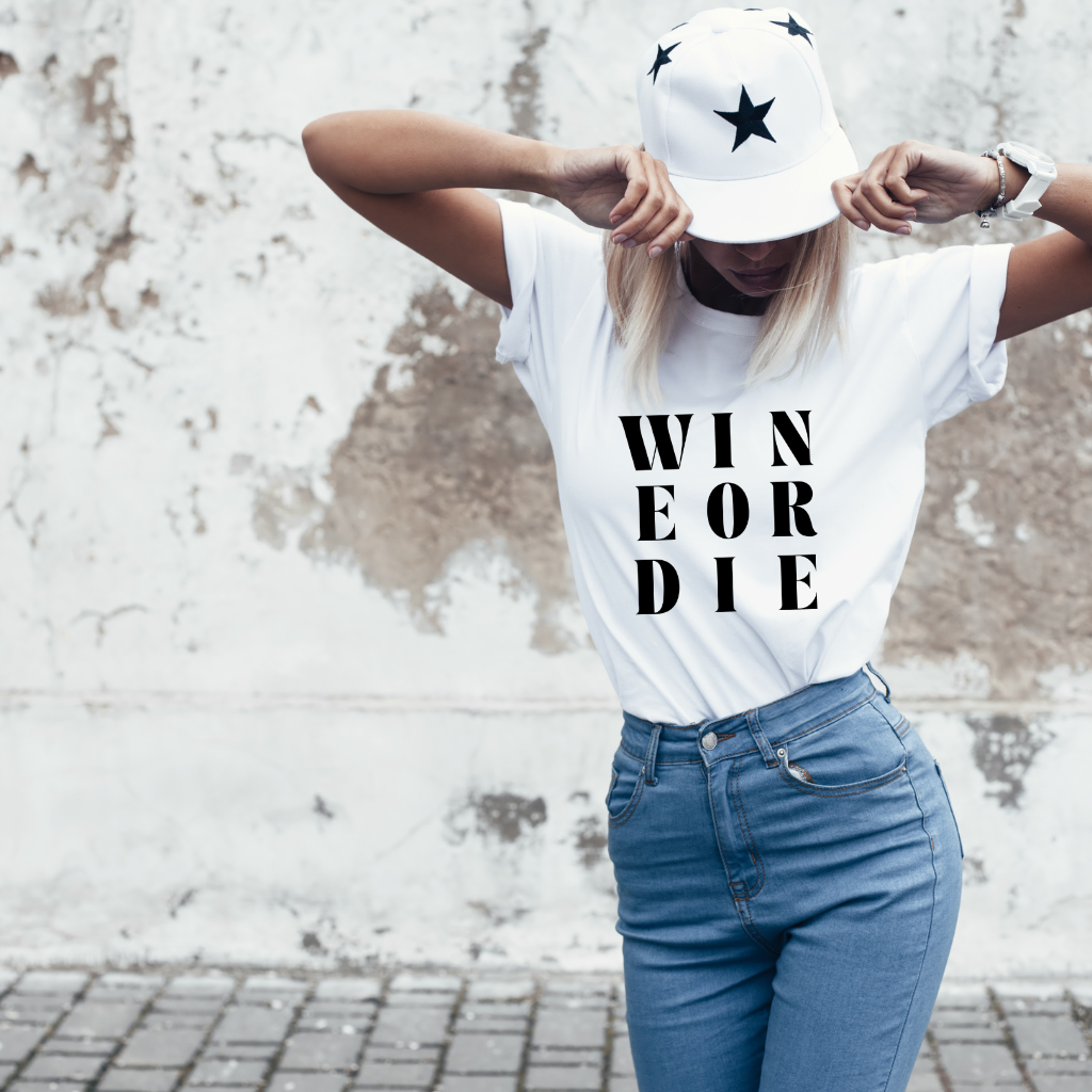 Wine or Die Iron-On Decal | Funny Wine Lover Heat Transfer for DIY Shirts, Totes & Gifts