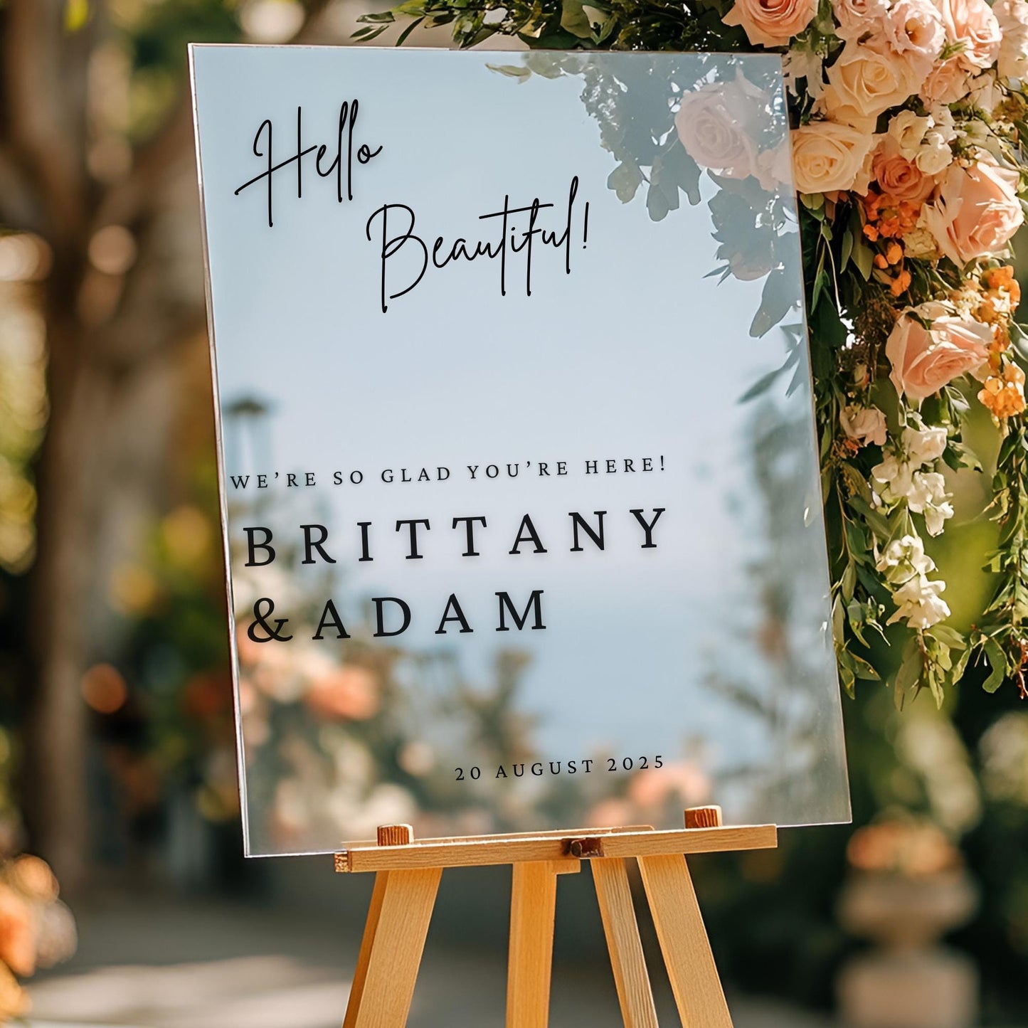 Welcome to our Wedding Entry Sign | Custom Selfie Mirror Decals | Removable Vinyl Sticker | Decals Only | BLOOM & BLUSH | BAA1972