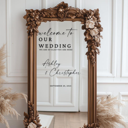 Wedding Mirror Decals | Wedding Decor Vinyl Stickers | Wedding WELCOME Mirror Decor |