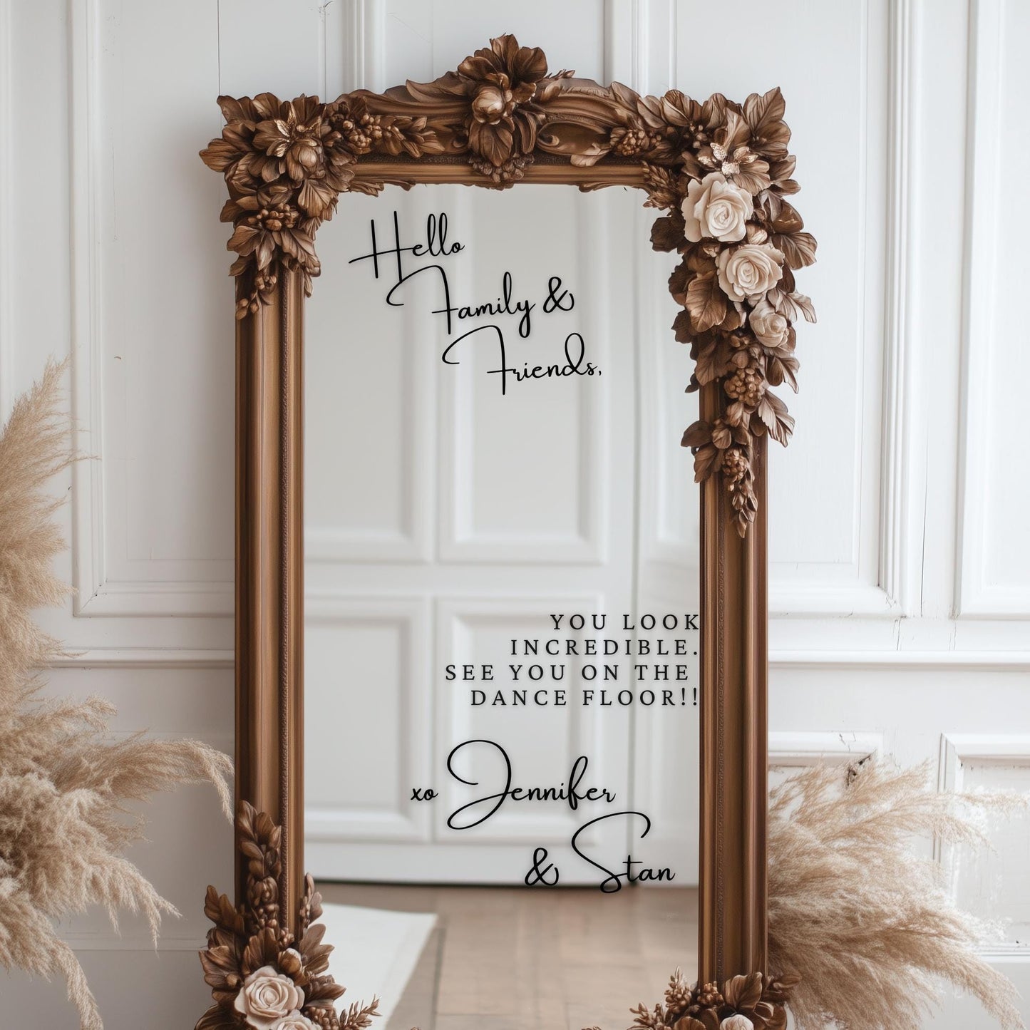 Welcome to our Wedding Entry Sign | Custom Selfie Mirror DECALS | Removable Vinyl Sticker | Decals Only | BEAUTIFULLY BOLD | BAA1977