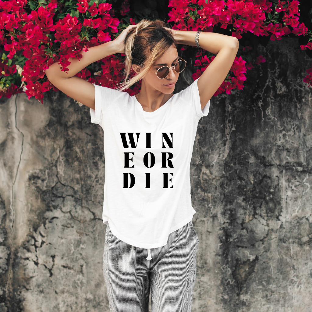 Wine or Die Iron-On Decal | Funny Wine Lover Heat Transfer for DIY Shirts, Totes & Gifts