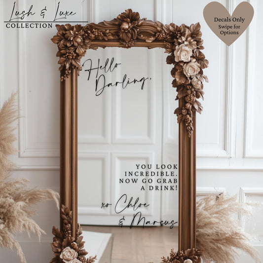 Welcome to our Wedding Entry Sign | Custom Selfie Mirror Decals | Removable Vinyl Sticker | Decals Only  | LUSH & LUXE | BAA1974