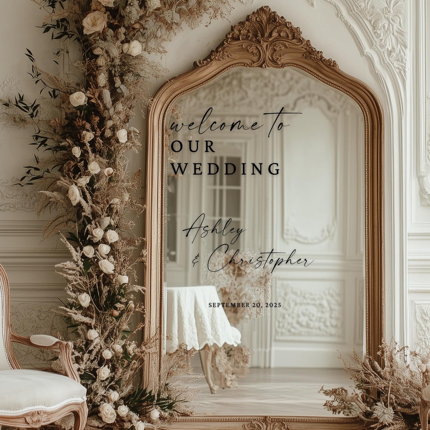 Wedding Mirror Decals | Wedding Decor Vinyl Stickers | Wedding WELCOME Mirror Decor |