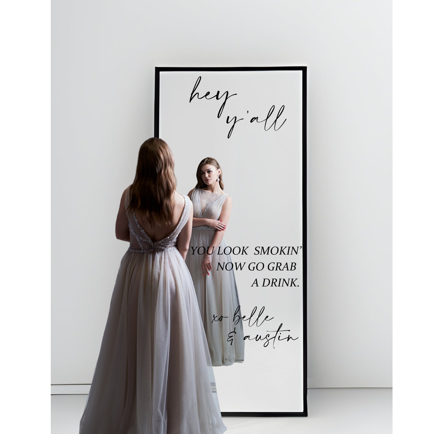 Hey Y'all | WeddingWelcome Selfie Mirror Decals|Stickers|Removable||Go Grab a Drink|Let's Celebrate|Get on the Dance Floor|Customizable