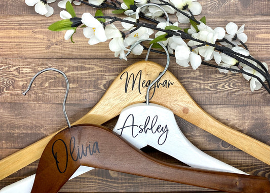 Wedding Dress Hanger Name DECAL | Custom Bridal Party Stickers | Personalized Decals for