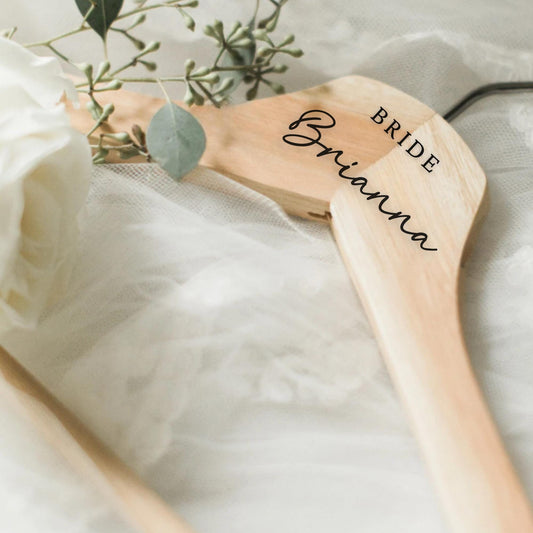 Wedding Hanger Decals | ROMANTIC CHARM Font Collection | Custom Bridal Party Dress Hanger Gifts | Bridesmaid | Maid of Honor | BAA1975