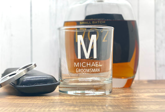 Personalized Groomsman DECALS for Whiskey glasses| Beer steins | CUSTOMIZE your Bridal party Glasses | Great Gift idea for Wedding Party
