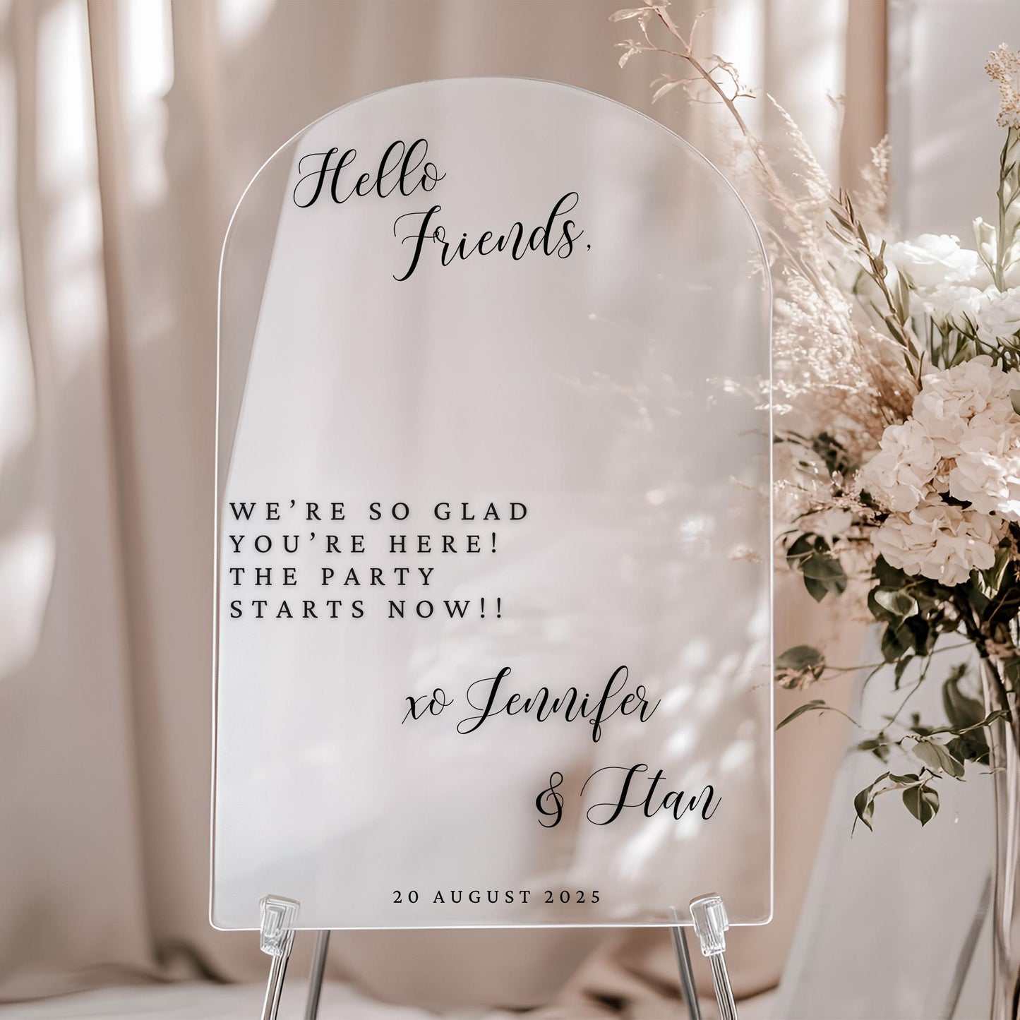 Welcome to our Wedding Entry Sign | Custom Selfie Mirror Decals | Removable Vinyl Sticker | Decals Only | RADIANCE & GRACE | BAA1973