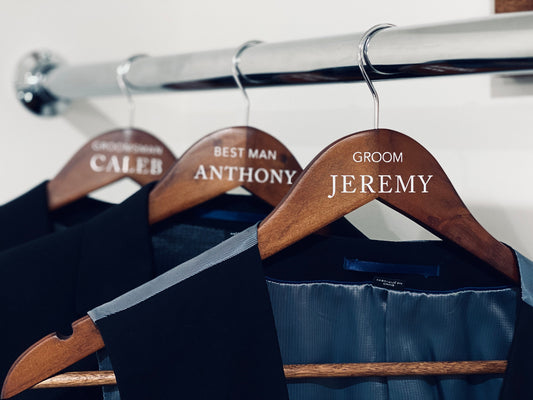 Mens Wedding Hanger | DECALS ONLYI Groom | Groomsman | Bridal Party | Diy |  PERSONALIZE Wedding Suit Hangers