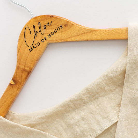 Wedding Hanger Decals | LUSH & LUXE Font Collection | Custom Bridal Party Dress Hanger Gifts | Bridesmaid | Maid of Honor | BAA1974