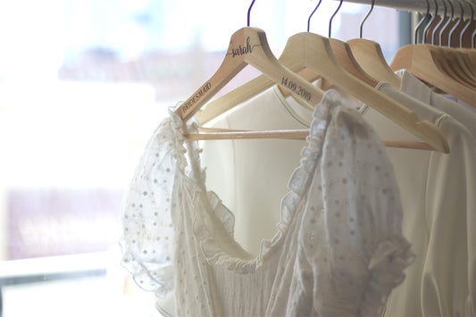 Wedding Dress Hanger DECALS | Name Date and Title | Custom Bridal Party Gift Decals | Bridal Party Proposal Gift |