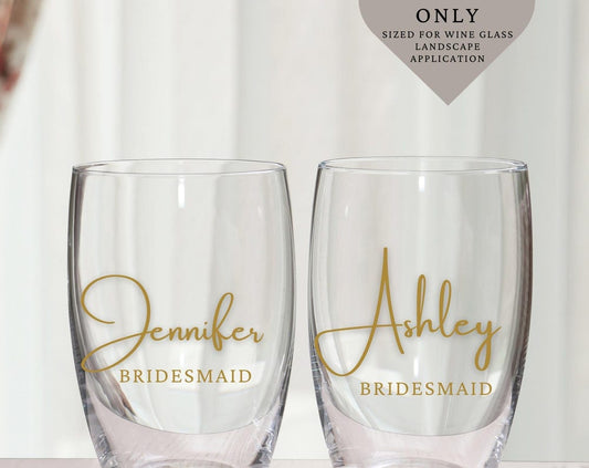 Custom Name Wine Glass Decals: Bachelorette, Wedding, Special Events