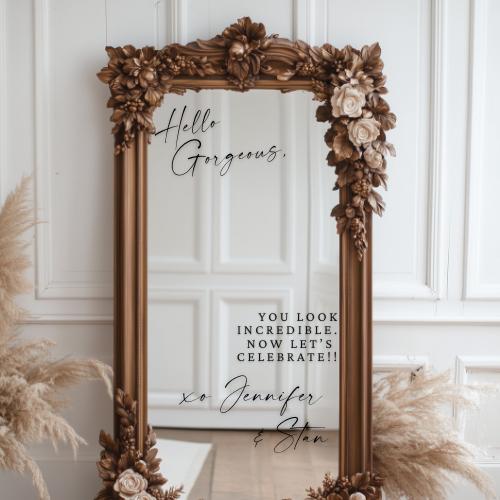 Welcome to our Wedding Entry Sign | Custom Selfie Mirror Decals | Wedding Decor | Wedding Removable Vinyl Sticker |  | DECALS ONLY