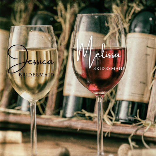 Custom Name Wine Glass Decals: Bachelorette, Wedding, Special Events