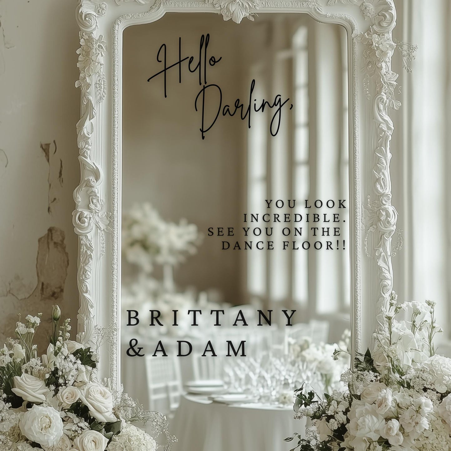 Welcome to our Wedding Entry Sign | Custom Selfie Mirror Decals | Removable Vinyl Sticker | Decals Only  | BLOOM & BLUSH | BAA1972