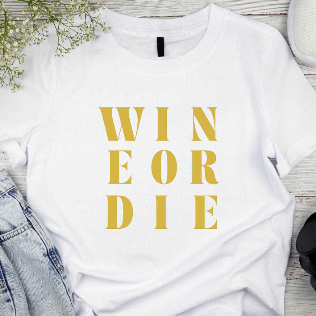 Wine or Die Iron-On Decal | Funny Wine Lover Heat Transfer for DIY Shirts, Totes & Gifts