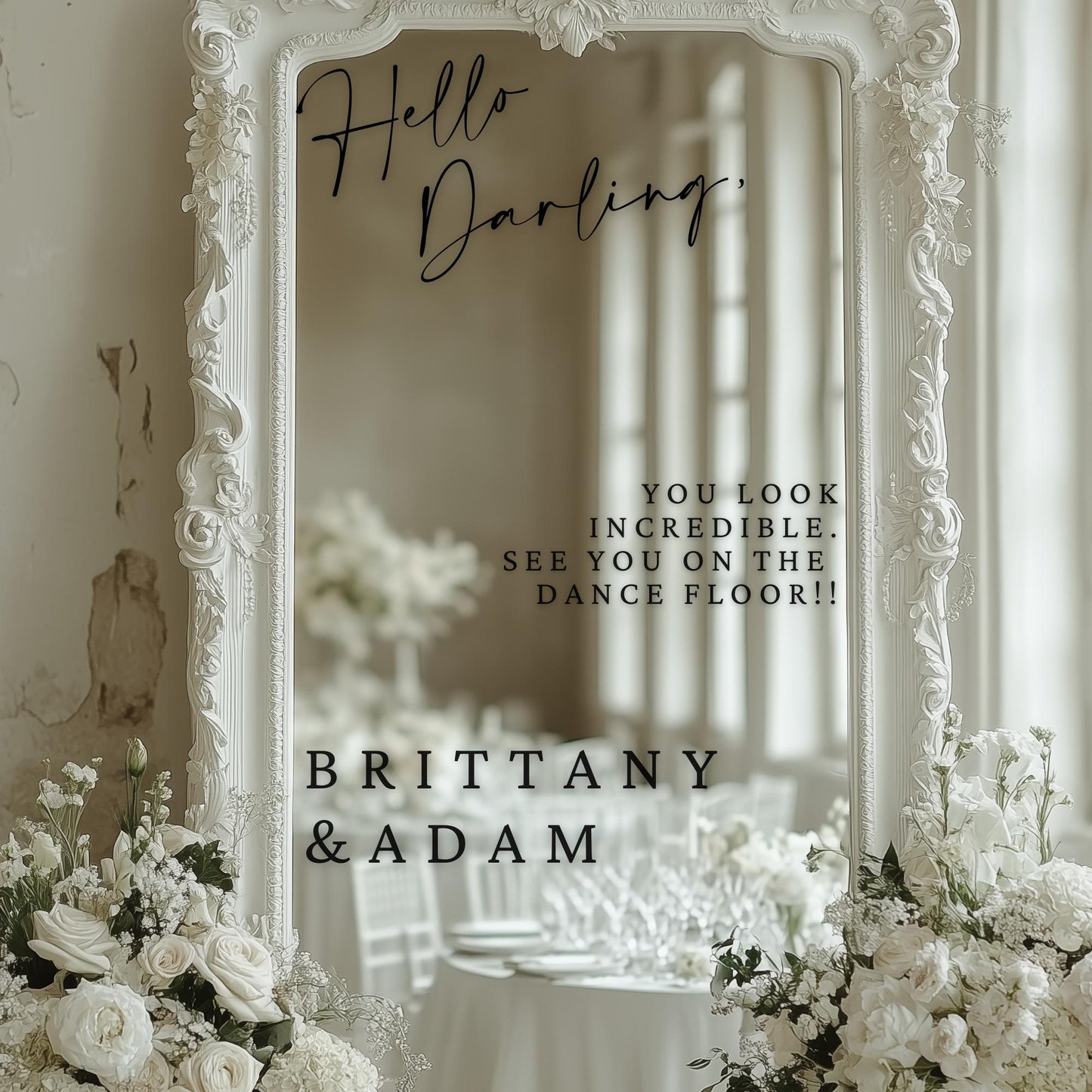 Welcome to our Wedding Entry Sign | Custom Selfie Mirror Decals | Removable Vinyl Sticker | Decals Only  | LUSH & LUXE | BAA1974