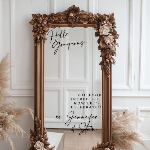Welcome to our Wedding Entry Sign | Custom Selfie Mirror Decals | Wedding Decor | Wedding Removable Vinyl Sticker |  | DECALS ONLY