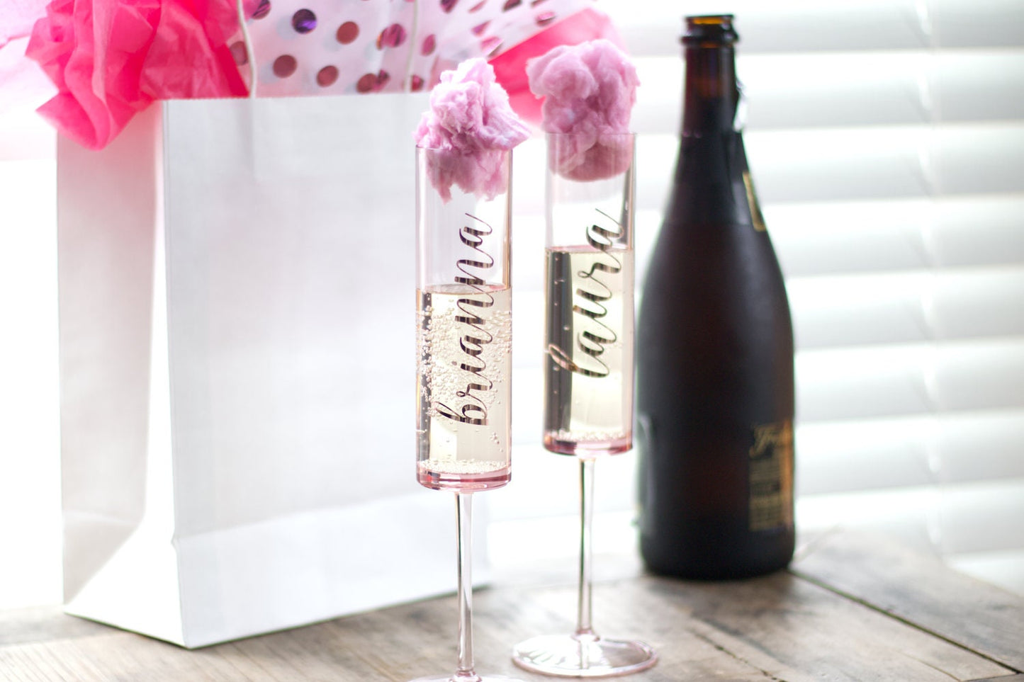 Bridal Party Gift | Custom Vinyl Decals |Champagne or Wine Glass Sticker |Wedding or Bachelorette | Maid of Honor Bridesmaid Personalization