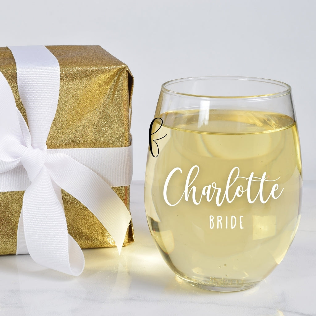 Custom Name Decals | Wine Glass or Champagne Flute Vinyl Stickers | Wedding, Bachelorette or Special Events Stickers | Personalized Gifts