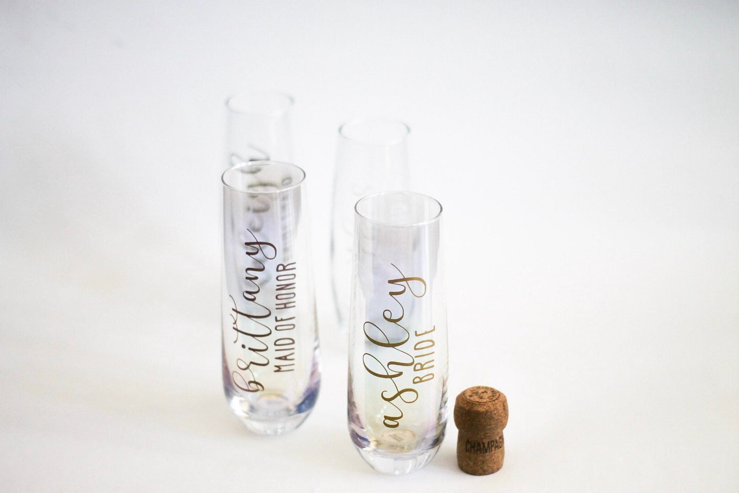 Custom Name Decals | Wine Glass or Champagne Flute Vinyl Stickers | Wedding, Bachelorette or Special Events Stickers | Personalized Gifts