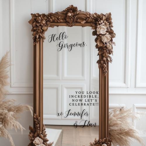 Welcome to our Wedding Entry Sign | Custom Selfie Mirror Decals | Wedding Decor | Wedding Removable Vinyl Sticker |  | DECALS ONLY
