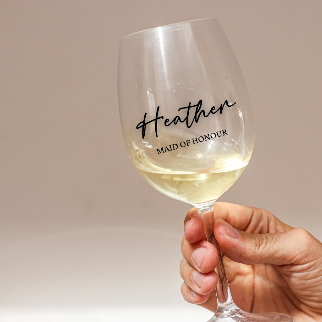 Custom Name Decals | Wine Glass or Champagne Flute Vinyl Stickers | Wedding, Bachelorette or Special Events Stickers | Personalized Gifts