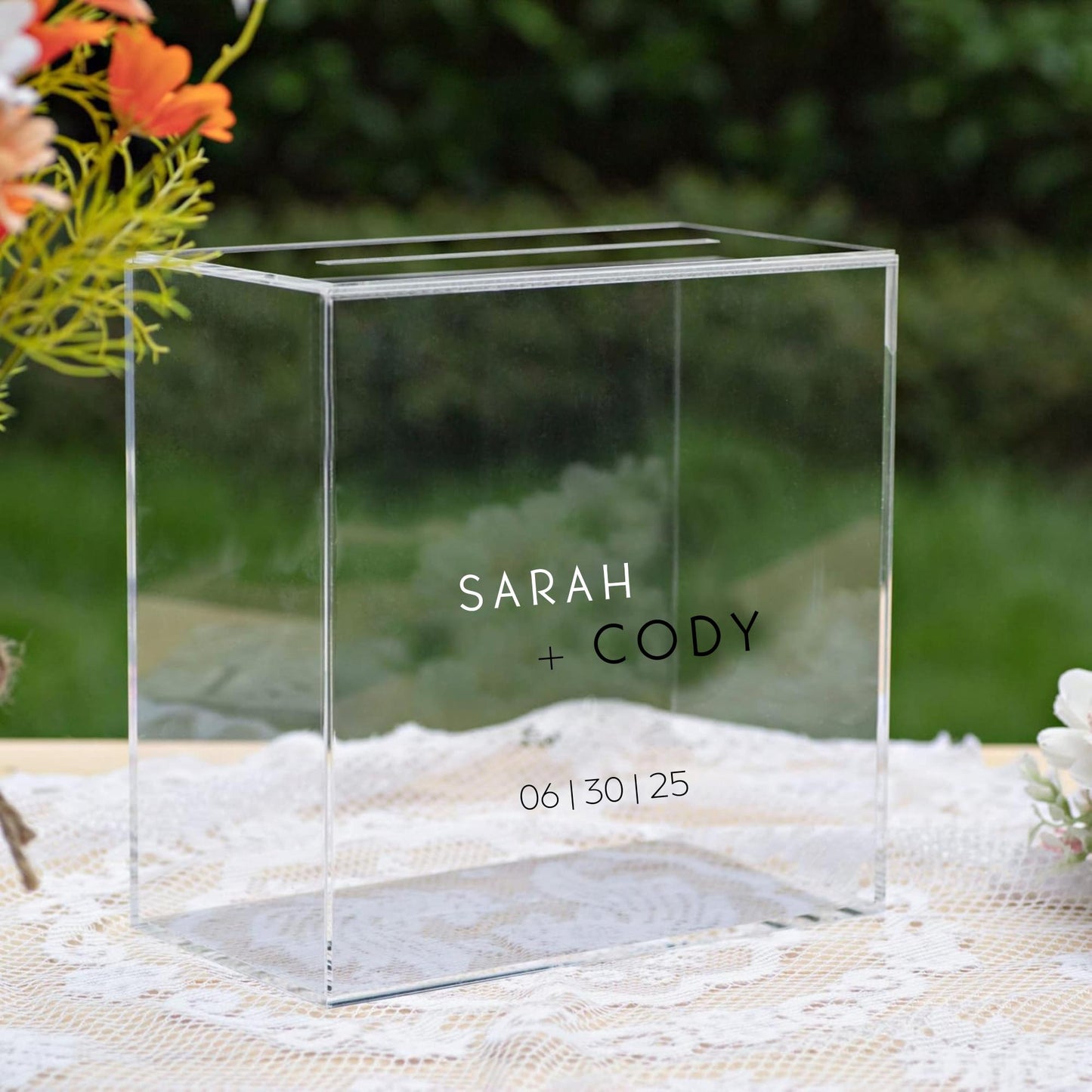 Custom Wedding Card Box Decal | Personalize your Wedding Card Box | Cards and Well Wishes Custom Vinyl Decals/Stickers