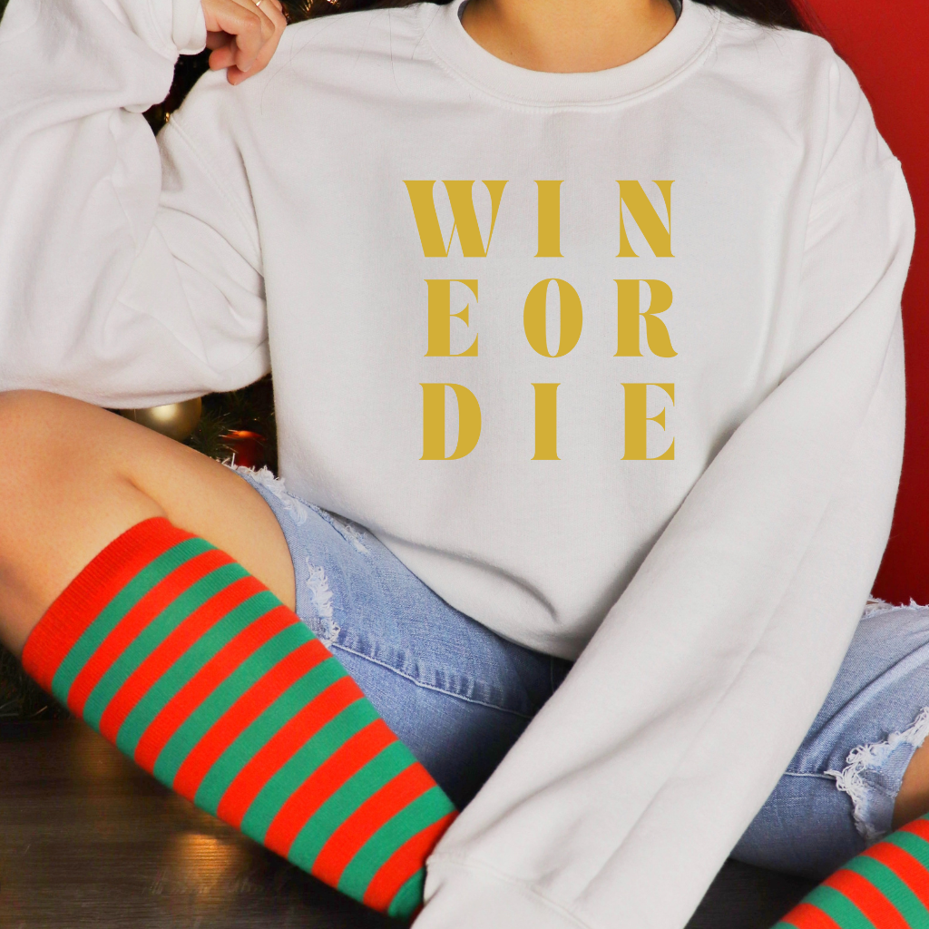 Wine or Die Iron-On Decal | Funny Wine Lover Heat Transfer for DIY Shirts, Totes & Gifts