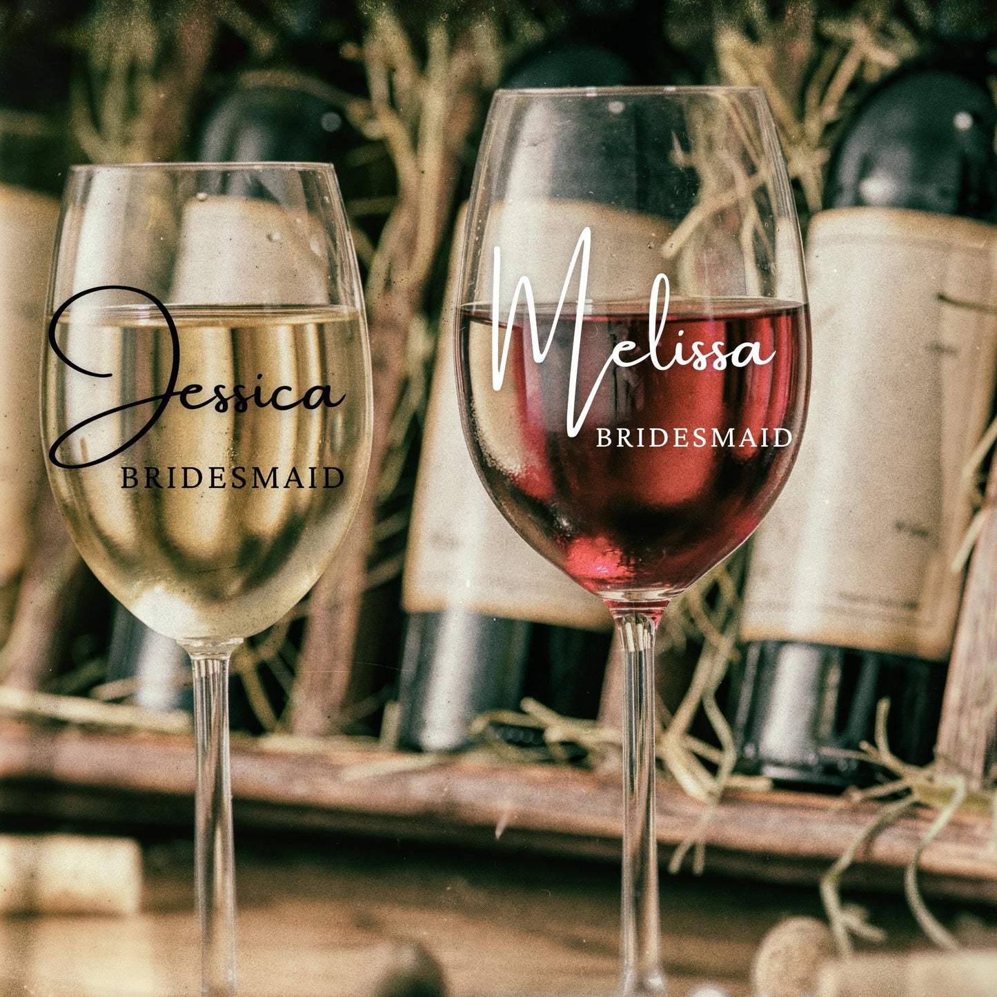 Custom Name Decals | Wine Glass or Champagne Flute Vinyl Stickers | Wedding, Bachelorette or Special Events Stickers | Personalized Gifts