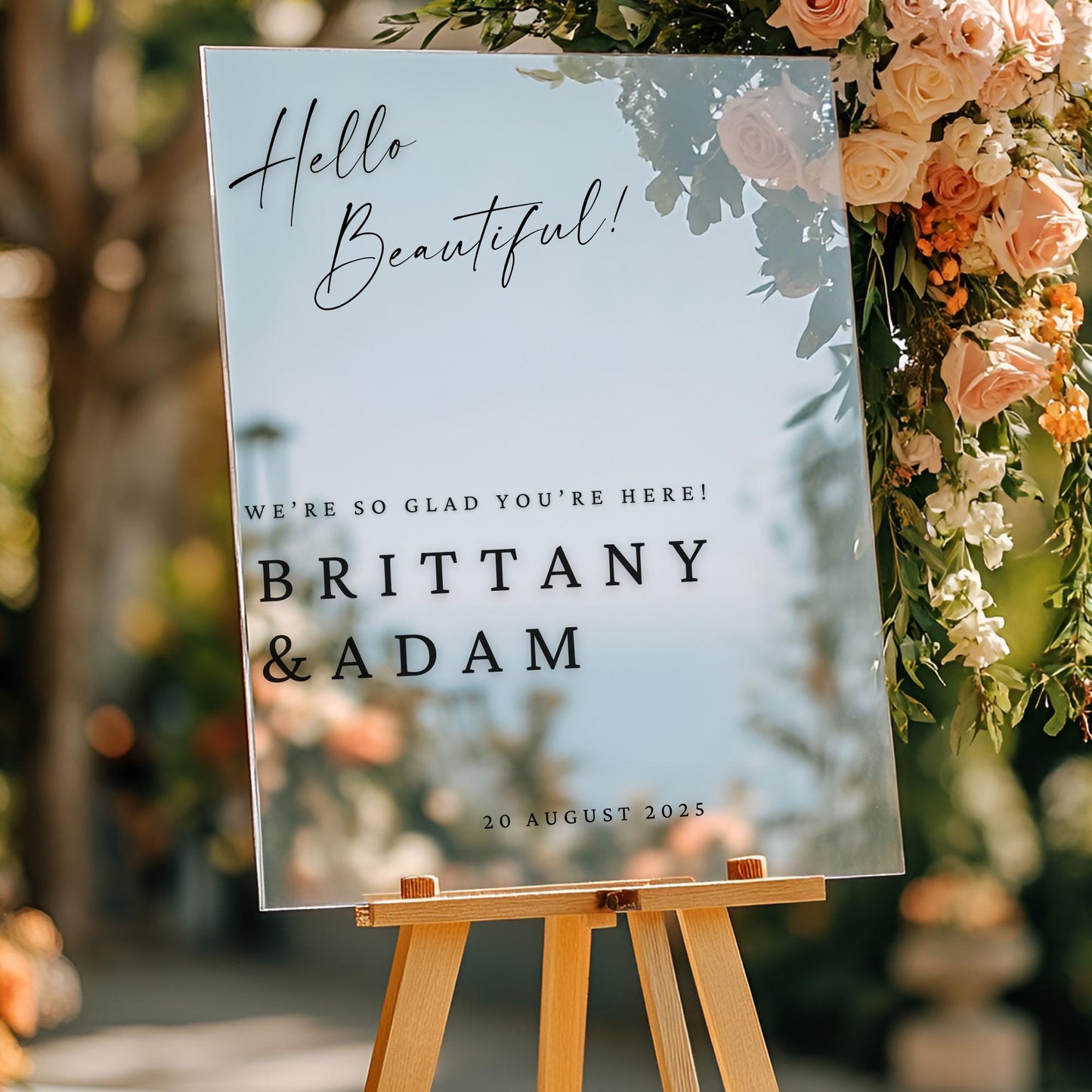 Welcome to our Wedding Entry Sign | Custom Selfie Mirror Decals | Removable Vinyl Sticker | Decals Only  | DREAMY ELEGANCE | BAA1971