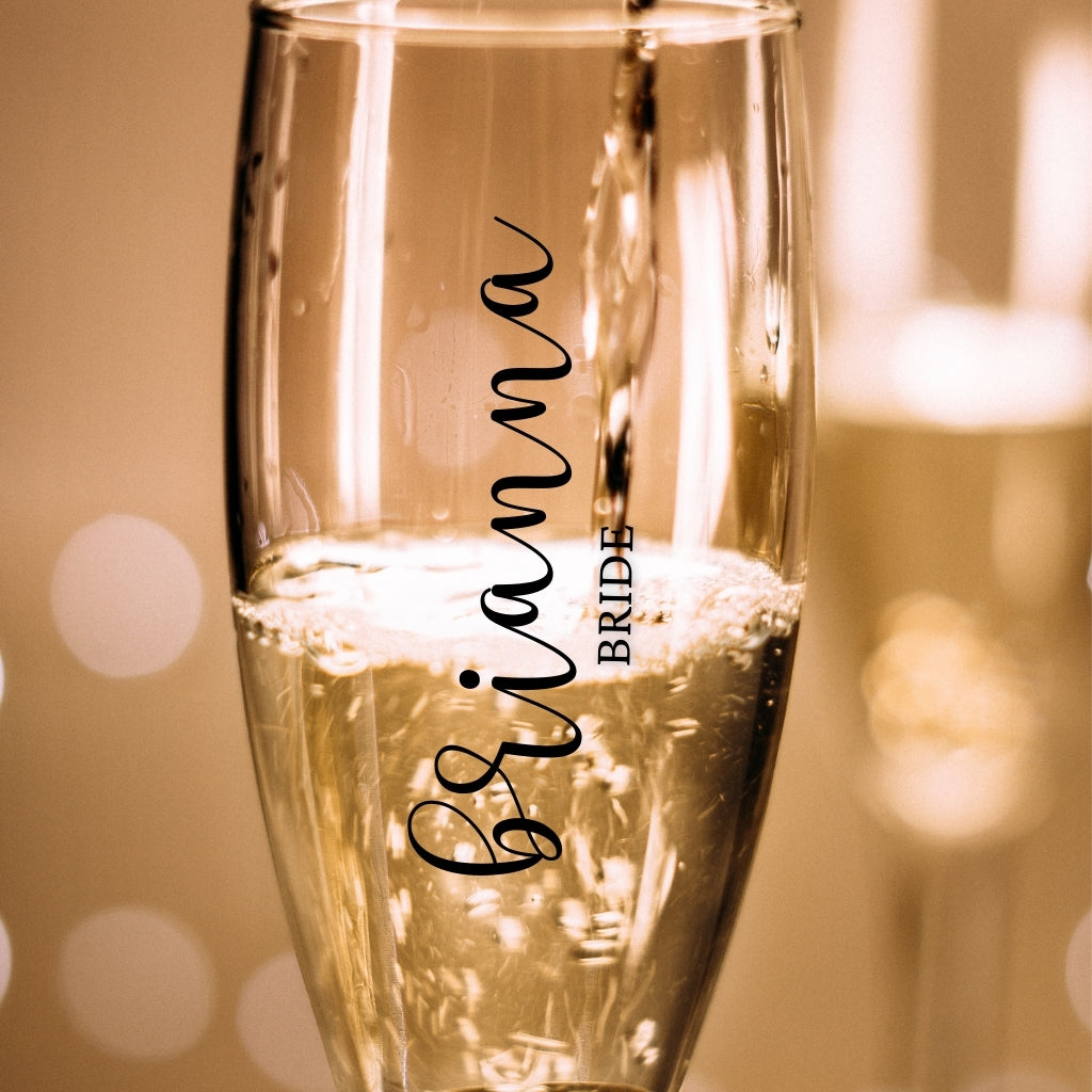 Custom Name Decals | Wine Glass or Champagne Flute Vinyl Stickers | Wedding, Bachelorette or Special Events Stickers | Personalized Gifts