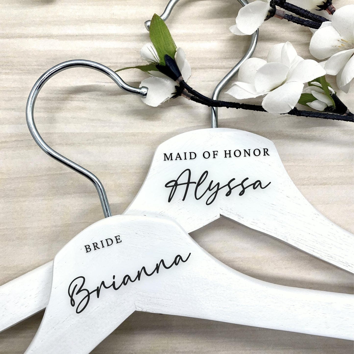 Wedding Hanger Decals | ROMANTIC CHARM Font Collection | Custom Bridal Party Dress Hanger Gifts | Bridesmaid | Maid of Honor | BAA1975