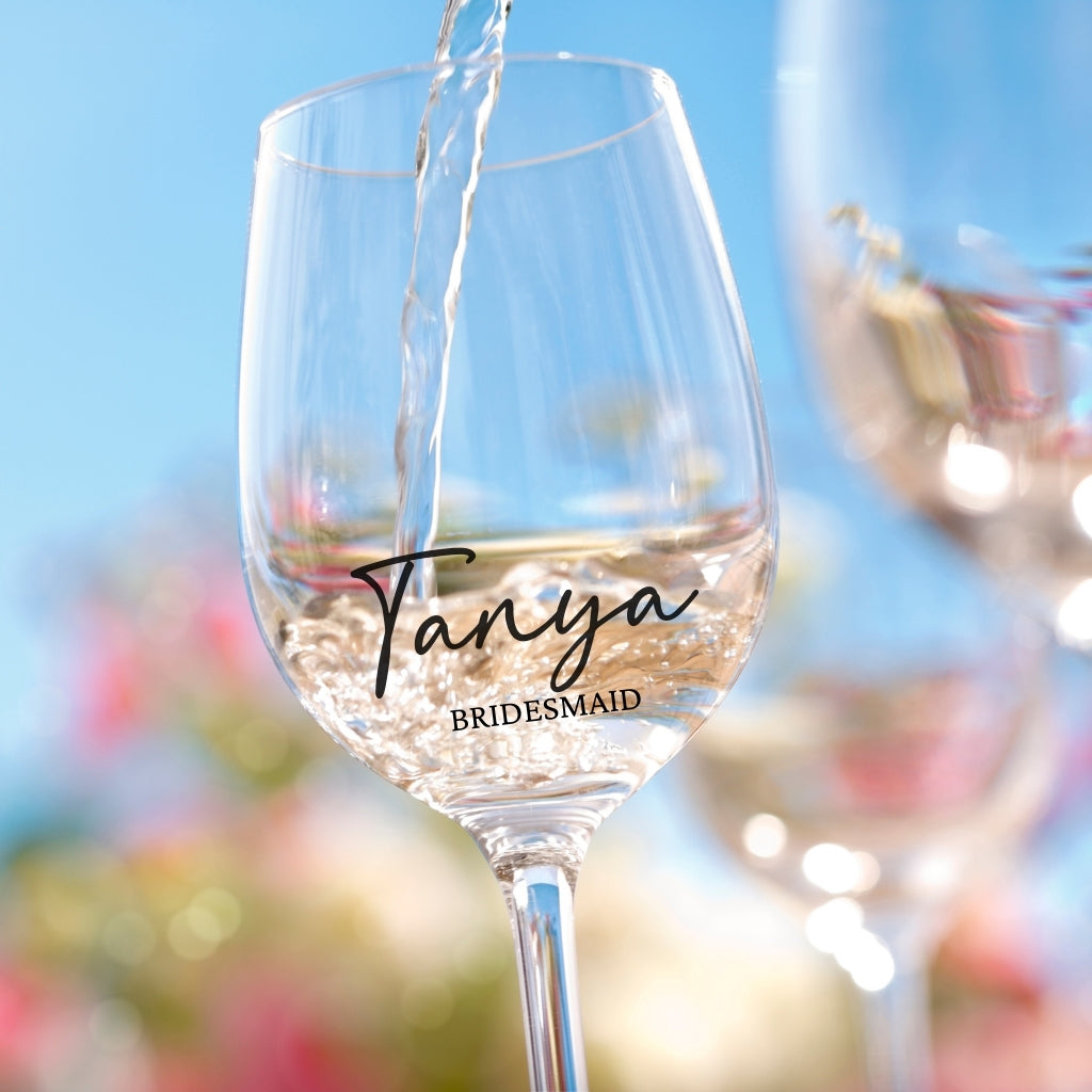 Custom Name Decals | Wine Glass or Champagne Flute Vinyl Stickers | Wedding, Bachelorette or Special Events Stickers | Personalized Gifts
