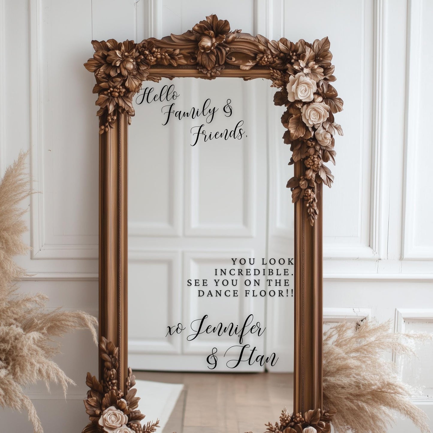 Welcome to our Wedding Entry Sign | Custom Selfie Mirror Decals | Removable Vinyl Sticker | Decals Only  | RADIANCE & GRACE | BAA1973
