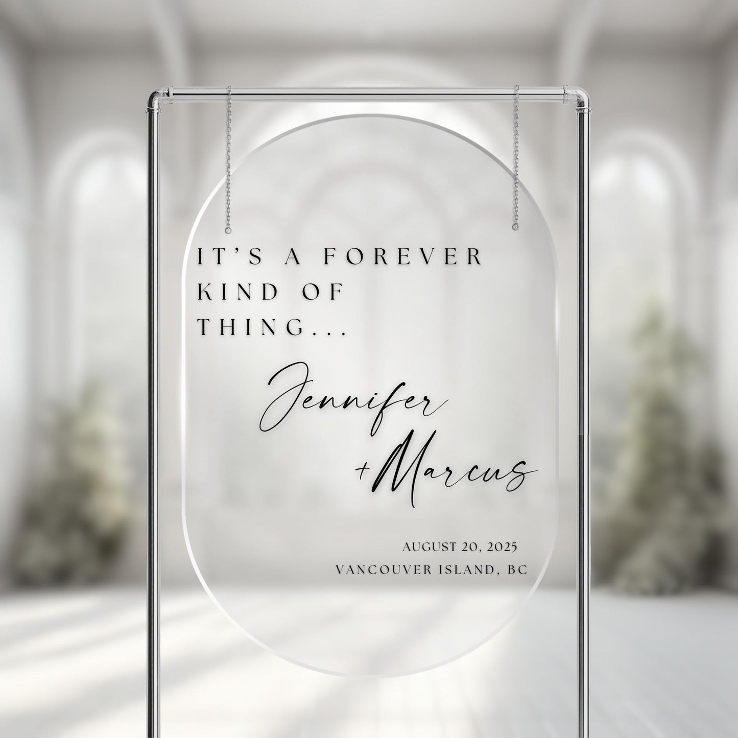 It's A Forever Kind Of Thing Wedding Welcome Sign DECALS | Custom Vinyl Stickers | Wedding Selfie Mirror or Acrylic Sign Decals