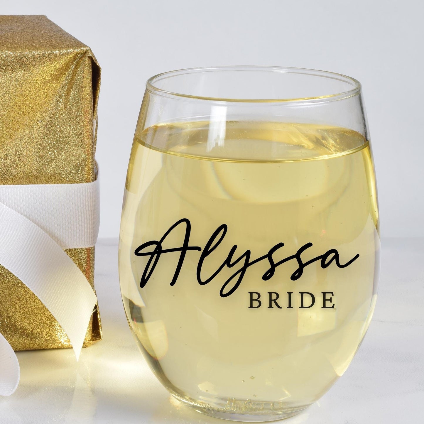 Custom Name Decals | Wine Glass Stemmed or Stemless Vinyl Stickers | Weddings,Bachelorette or Special Events | ROMANTIC CHARM | BAA1975