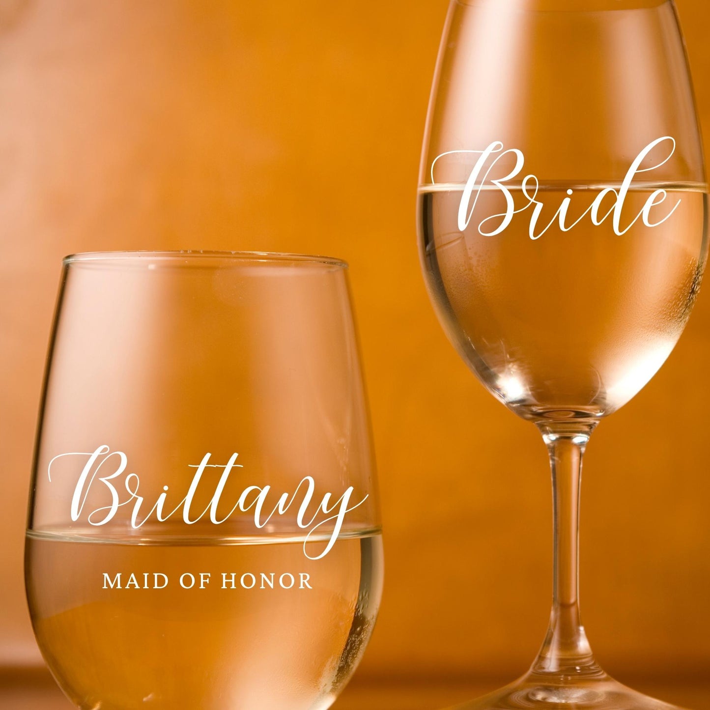 Custom Name Decals | Wine Glass Stemmed or Stemless Vinyl Stickers | Weddings,Bachelorette or Special Events | RADIANCE AND  GRACE | BAA1973