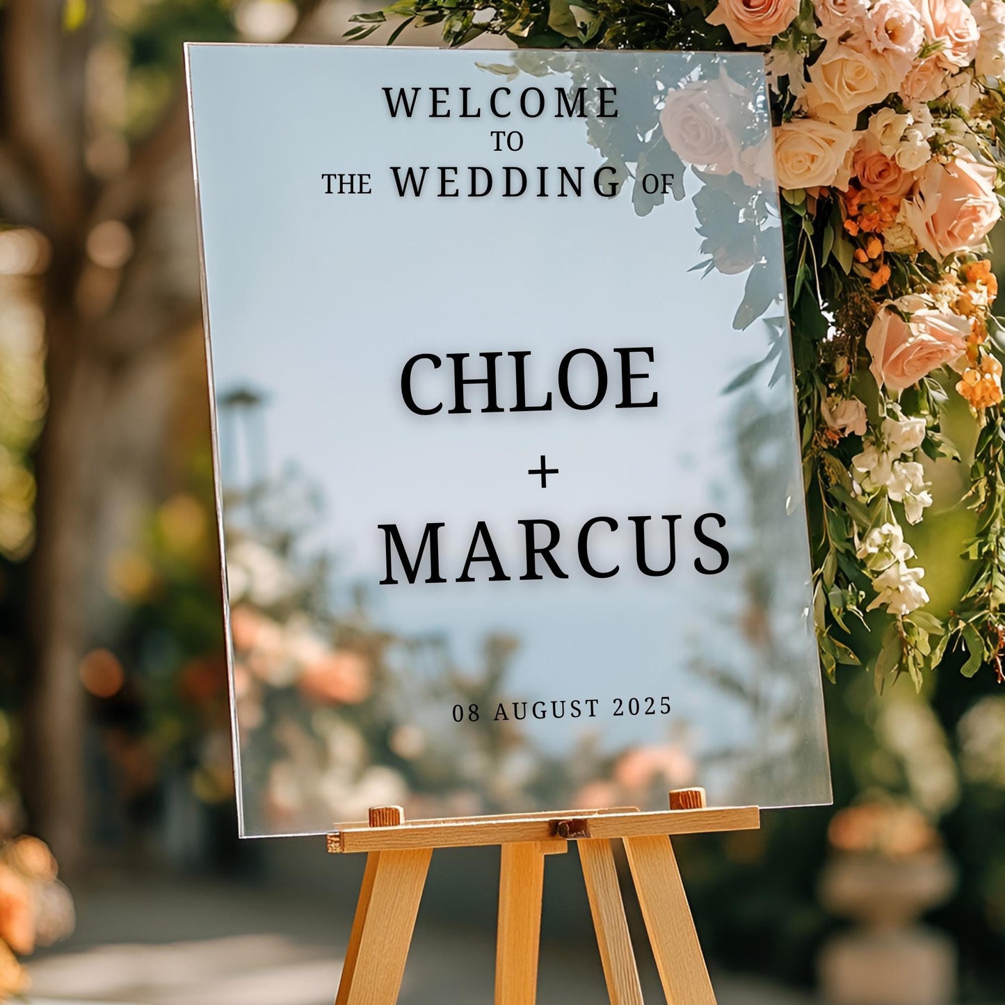 Custom Wedding Welcome Sign DECALS – Personalized Vinyl Stickers for Mirrors, Wood, Acrylic, Archways & Canvas Event Signage