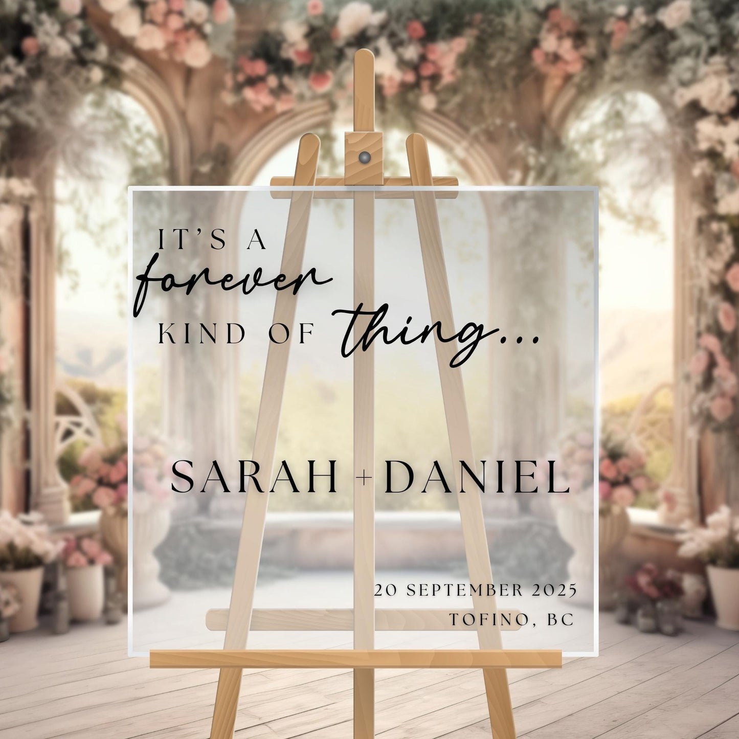 It's A Forever Kind Of Thing Wedding Welcome Sign DECALS | Custom Vinyl Stickers | Wedding Selfie Mirror or Acrylic Sign Decals