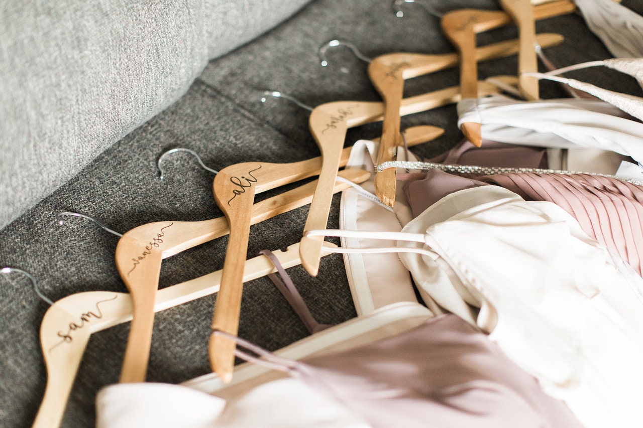 Wedding Dress Hanger Name DECAL | Custom Bridal Party Stickers | Personalized Decals for